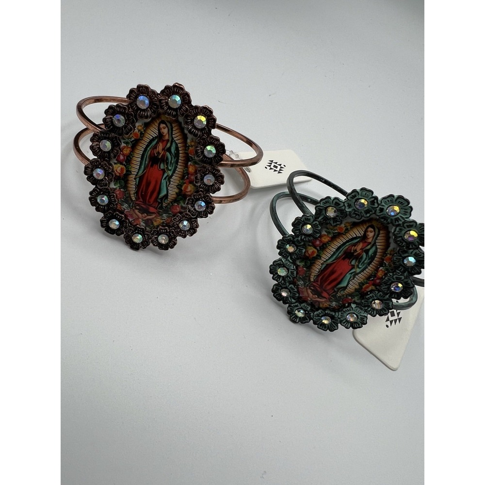 22 Lot Virgin‎ De Guadalupe Copper Bracelets Oval Fashion Jewelry Women Boho